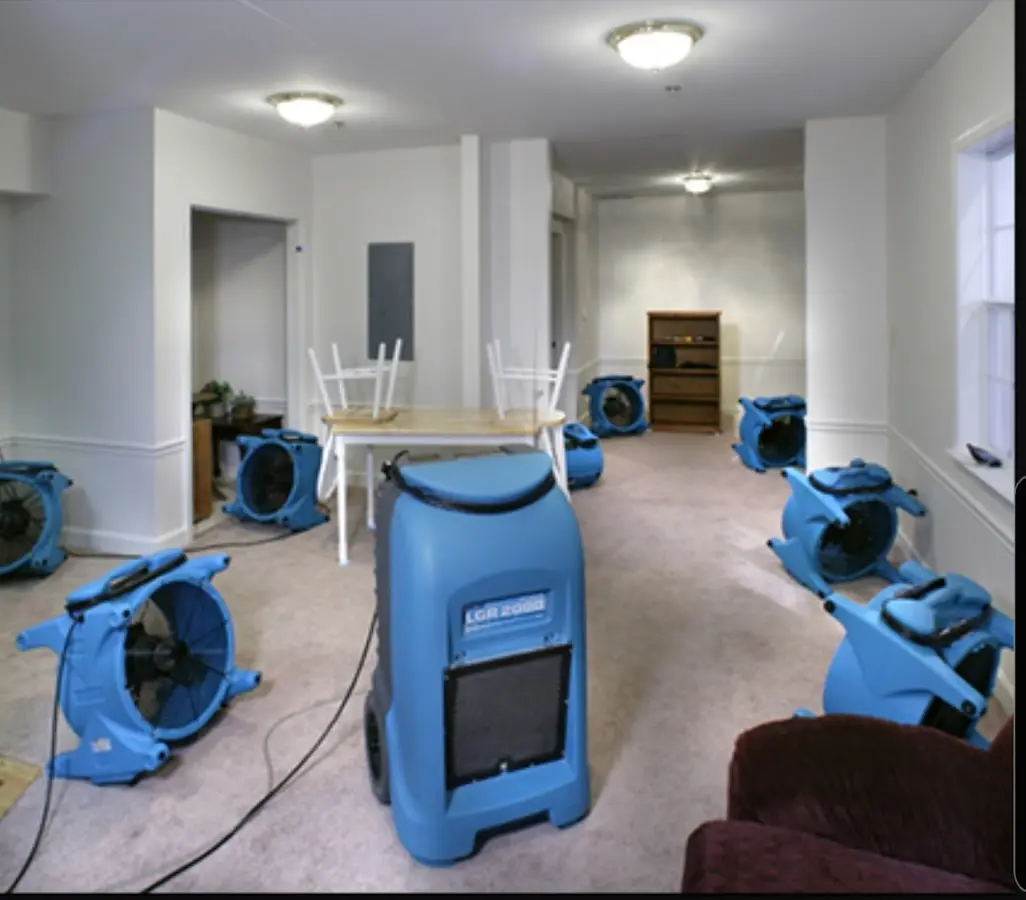 Air movers and dehumidifier setup for Water Extraction & Removal in Northbrook
